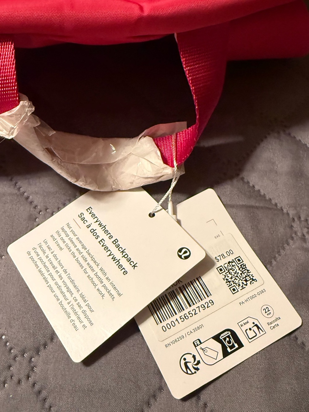 Lululemon Everywhere Backpack Raspberry Coulis - Picture 7 of 8